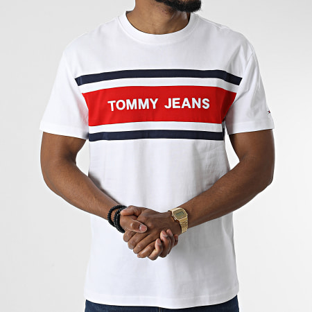 Tommy Jeans - Maglietta Maglietta di marca Tommy 3820 Bianco Rosso