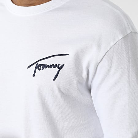 Tommy Jeans - Tommy Signature 4028 Maglietta a maniche lunghe bianca