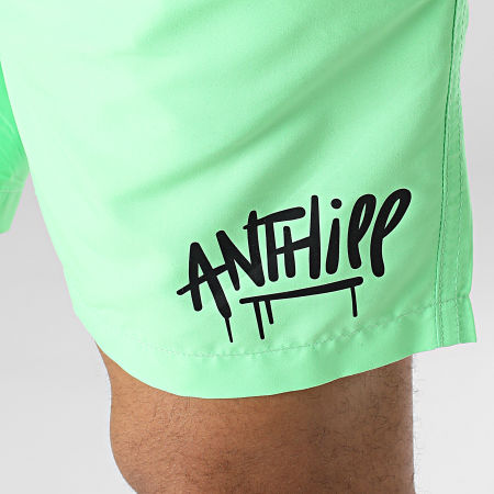 Anthill - Short De Bain Logo Vert Fluo Noir