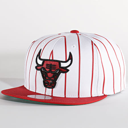 Mitchell and Ness - Cappello Chicago Bulls Retro Pinstripe Snapback Bianco