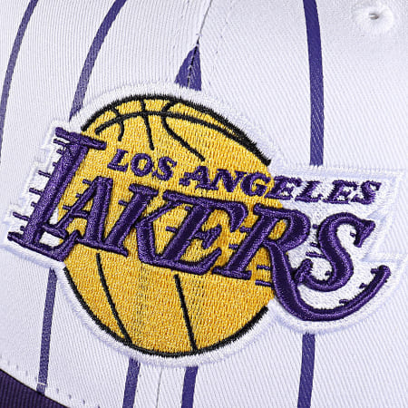 Mitchell and Ness - Los Angeles Lakers Retro Pinstripe Snapback Cap Blanco