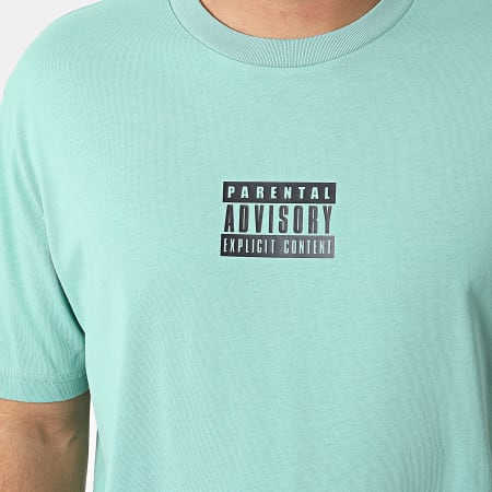 Parental Advisory - Oversize Camiseta Large Small Tag Verde Negro