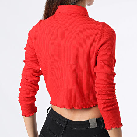 Tommy Jeans - Polo Manches Longues Crop 3423 Rouge