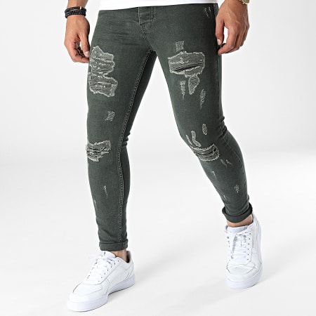 Black Industry - 184 Jeans skinny verde cachi