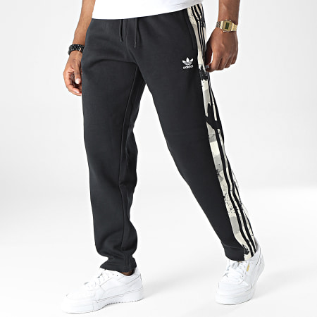 Adidas Originals - HK2808 Pantaloni da jogging con banda mimetica, nero