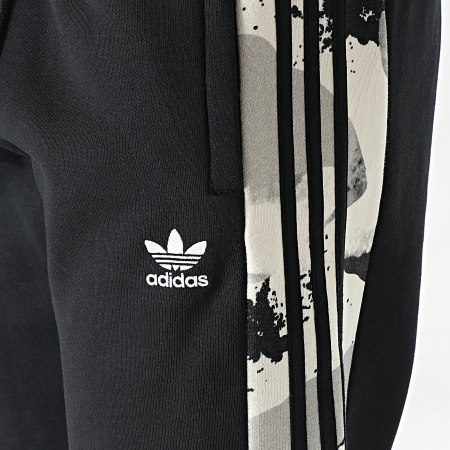 Adidas Originals - HK2808 Pantaloni da jogging con banda mimetica, nero