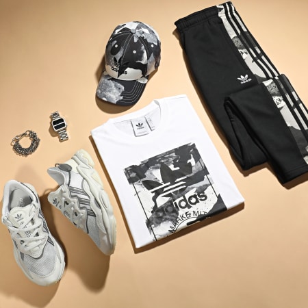 Adidas Originals - Pantalon Jogging A Bandes Camo HK2808 Noir
