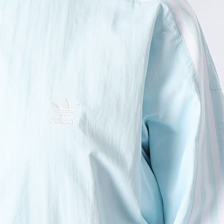 Adidas Originals - HN5900 Chaqueta con cremallera a rayas azul cielo