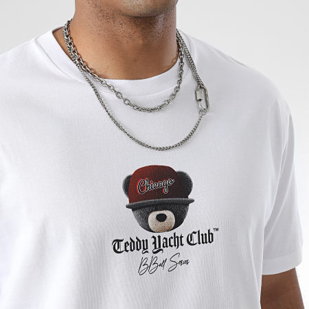 Teddy Yacht Club - Tee Shirt Oversize Large Chicago Cap BBall Series Blanc