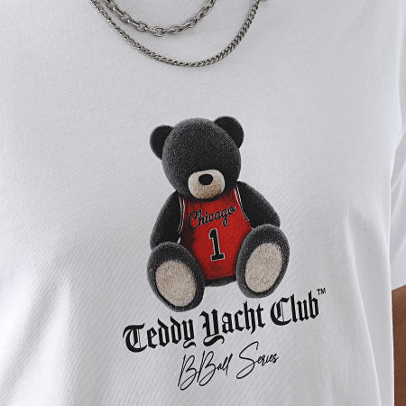 Teddy Yacht Club - Tee Shirt Oversize Large Chicago BBall Series Blanc