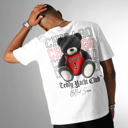 Teddy Yacht Club - Tee Shirt Oversize Large Chicago BBall Series Blanc