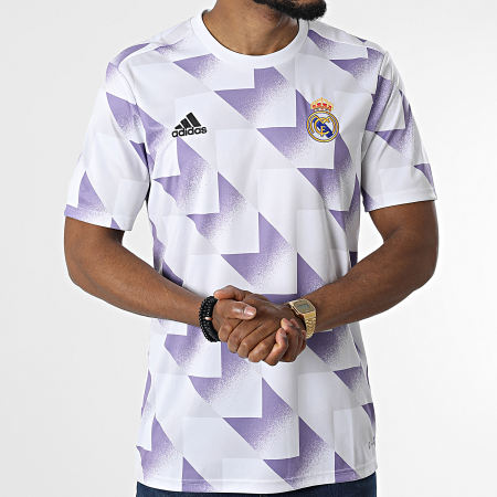 Adidas Sportswear - Tee Shirt Real Madrid 22 HA2578 Blanc Lila