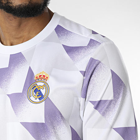 Adidas Performance - Camiseta Real Madrid 22 HA2578 Blanca Lila