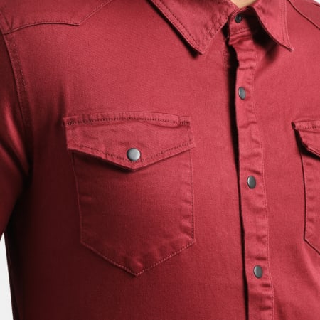 LBO - Camicia di jeans a maniche lunghe 0061 Bordeaux