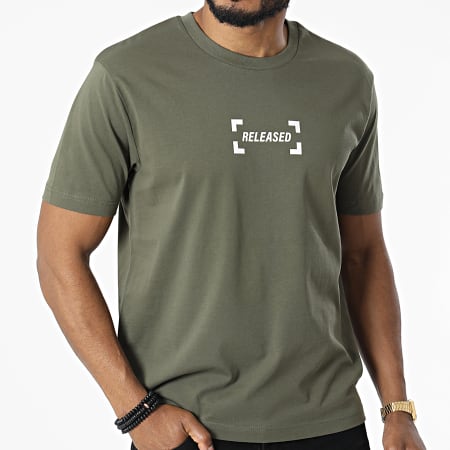 Luxury Lovers - Oversize Camiseta Large Liberado Naranja Verde Caqui