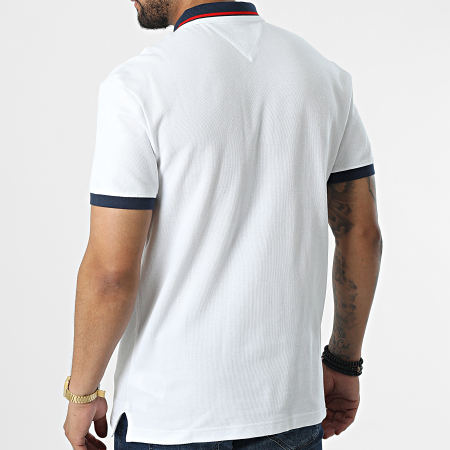 Tommy Jeans - Polo Manches Courtes Tipped Honeycomb 4100 Blanc