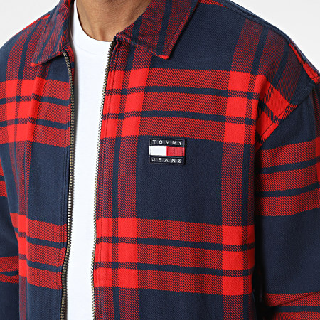 Tommy Jeans - Giacca con zip Buffalo Check 4176 Navy Red Check