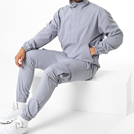 Classic Series - Conjunto de chaqueta con cremallera y pantalón de chándal KL-2073 Gris