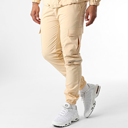 Classic Series - KL-2073 Set giacca con zip e pantaloni da jogging beige