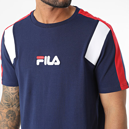 Fila - Tee Shirt A Bandes Bormio FAM0175 Bleu Marine