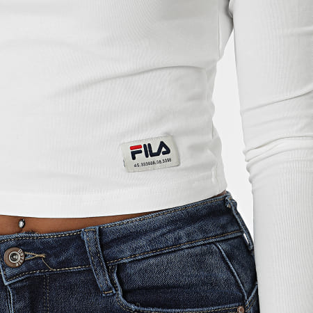 Fila - Tee Shirt Manches Longues Femme Tarsia Blanc