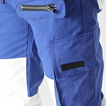 Sixth June - Pantalon Cargo M22921CPA Bleu Roi Blanc