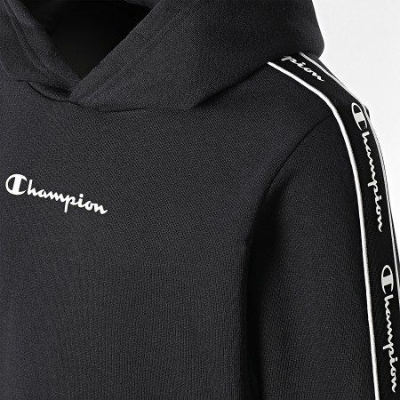 Champion - Sudadera con capucha y rayas para niños 306111 Negro