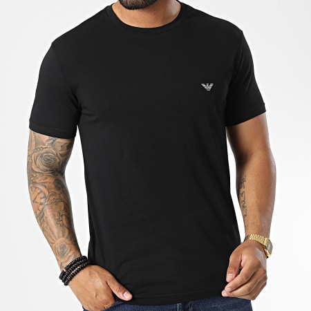 Emporio Armani - Lote de 2 Camisetas 111267-2F720 Negro Gris Brezo