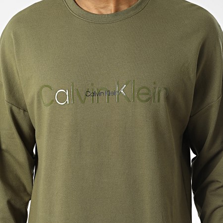 Calvin Klein - Felpa girocollo NM2352E Verde Khaki