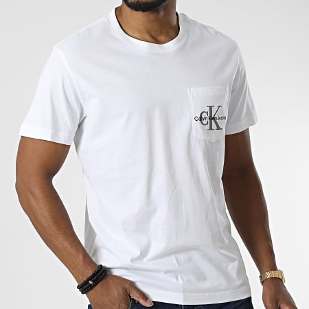 Calvin Klein - Camiseta Bolsillo 0856 Blanca