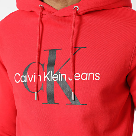 Calvin Klein - Felpa con cappuccio Seasonal Monogram 0805 Rosso