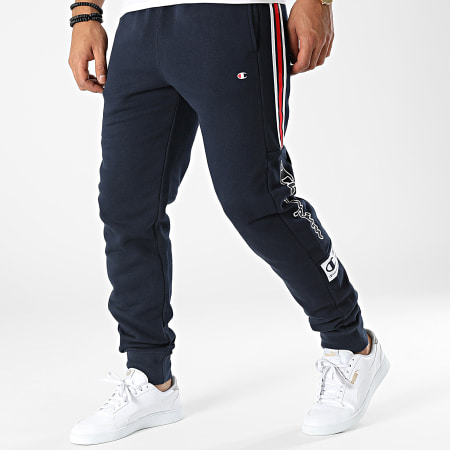 Champion 217846 Pantalon de chandal con banda azul marino Ryses