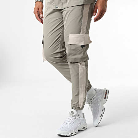 Frilivin - Set giacca con zip e pantaloni da jogging verde chiaro con cappuccio