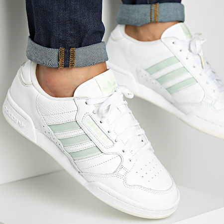 Adidas Originals - Continental 80 Stripes Sneakers GX1914 Cloud White Light Green Off White