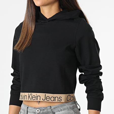 Calvin Klein - Sudadera con capucha para mujer 9904 Negro