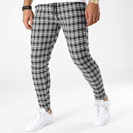 MTX - K755 Pantaloni a quadri bianchi e neri