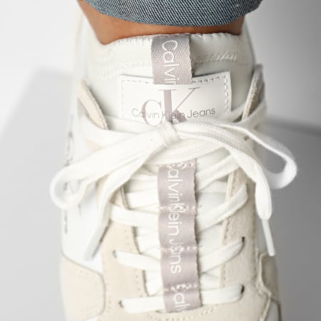 Calvin Klein - Sneakers Runner Sock Lace Up 0553 Bianco brillante