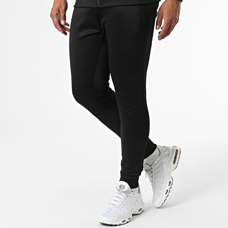Classic Series - 2935 Set giacca con zip e pantaloni da jogging con cappuccio nero