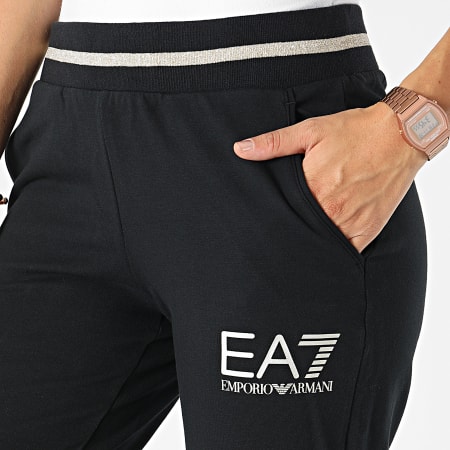 EA7 Emporio Armani - Pantalon Jogging Femme 6LTP59 Noir Doré