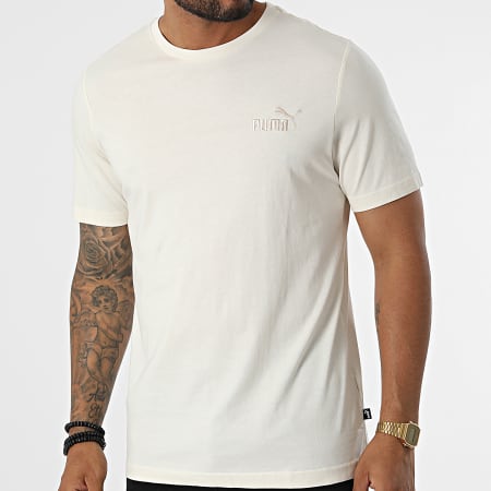 Puma - Tee Shirt Essential Embroidery Logo Beige