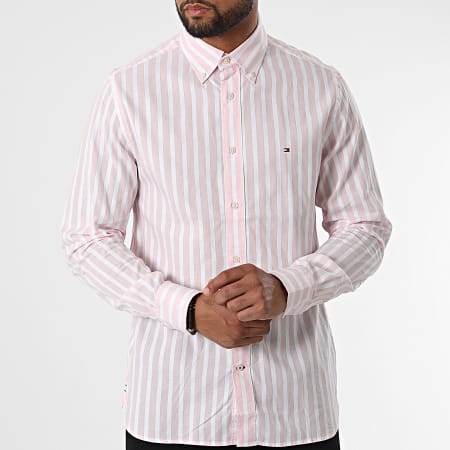 Tommy Hilfiger - Chemise Manches Longues Combo Stripe 6398 Rose