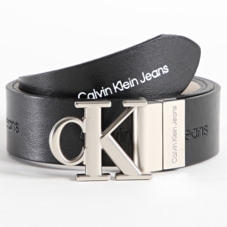 Calvin Klein - Cinturón Reversible Mujer Redondo Monoplaca 0154 Negro Beige