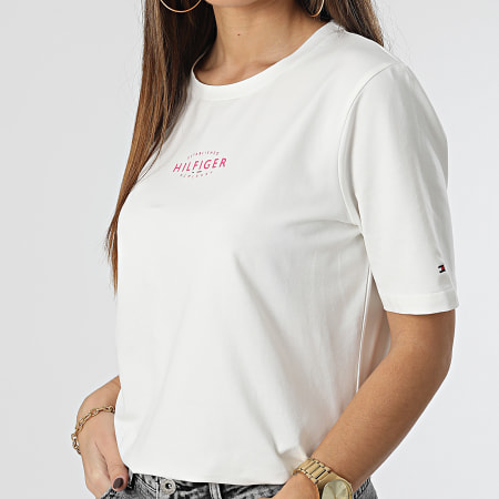 Tommy Hilfiger - Tee Shirt Femme Regular New Branded Essential 5990 Blanc