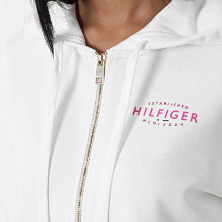 Tommy Hilfiger - Sweat Capuche Zippé Femme New Branded 6569 Blanc