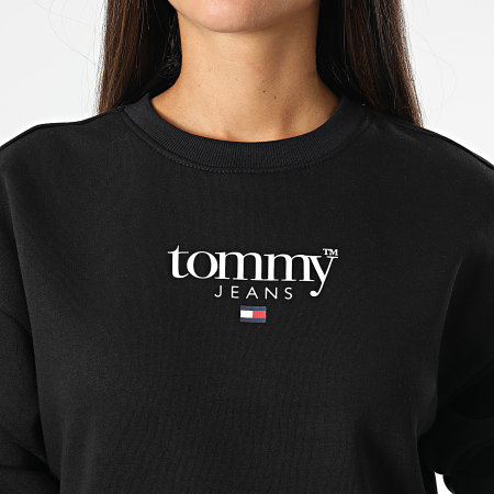 Tommy Jeans - Sudadera Essential Logo Cuello Redondo Mujer 4325 Negro