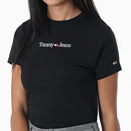 Tommy Jeans - Tee Shirt Slim Femme Baby Serif Linear 4364 Noir