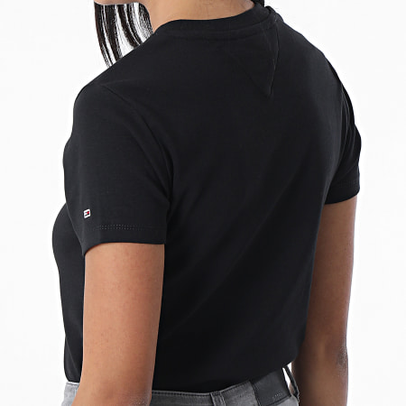 Tommy Jeans - Camiseta mujer Slim Serif Linear 4364 Negro