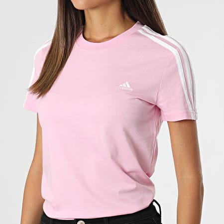 Adidas Sportswear - Tee Shirt Femme 3 Stripes HL2043 Rose