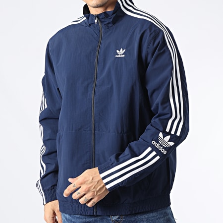 Adidas Originals - Veste Zippée A Bandes Lock Up HL2189 Bleu Marine