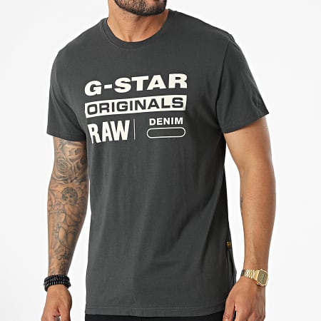 G-Star - Tee Shirt Originals Label D22204-336 Gris Anthracite